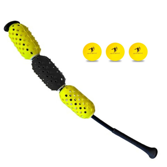 AERO-SWING Baseball & Softball Swing Trainer and 3 Durable Foam Balls Bat Swing Air Resistance, Baseball and Softball Training Tool, Batting Aid for Speed and Accuracy