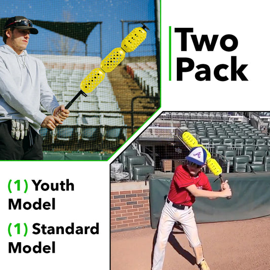 AERO-BAT (Youth + Standard 2-Pack Bundle) Baseball/Softball Swing Speed Trainers